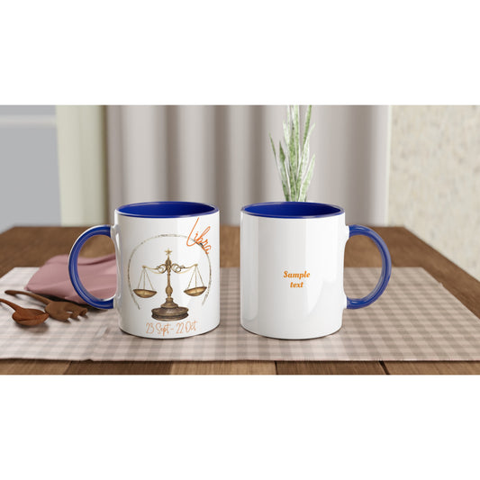 Libra Scales on an 11oz Ceramic Mug with Color Inside