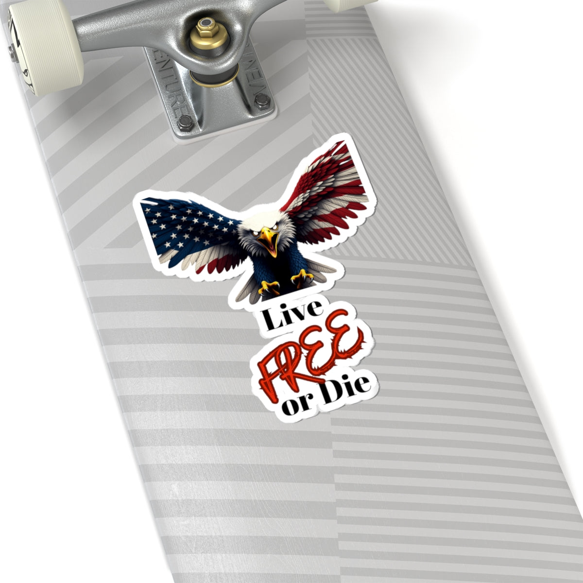 Live Free Or Die Patriotic Eagle on a Kiss-Cut Stickers