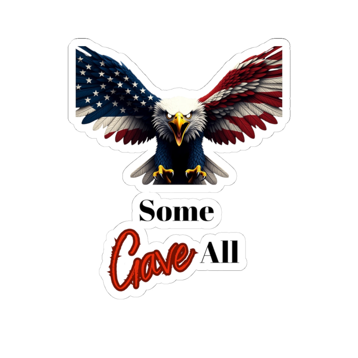 Some Gave All Patriotic Eagle on a Kiss-Cut Stickers