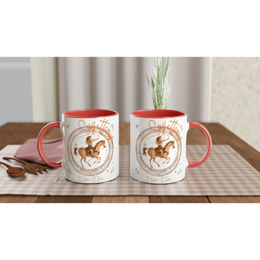 Sagittarius Horseman on an 11oz Ceramic Mug with Color Inside