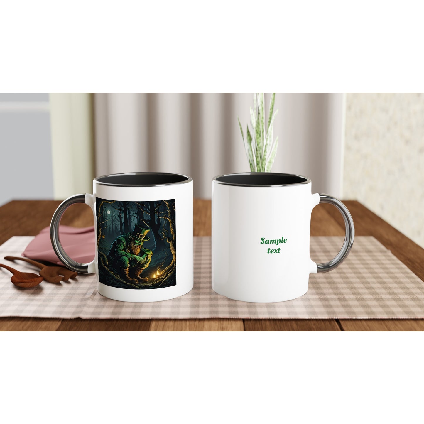 11oz ceramic mug with color inside mischievous leprechaun personalized