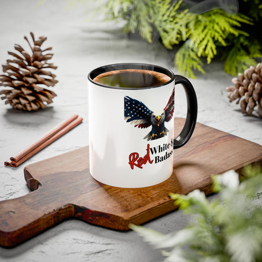 Red White and Badass Eagle Mug for Patriotic Fans