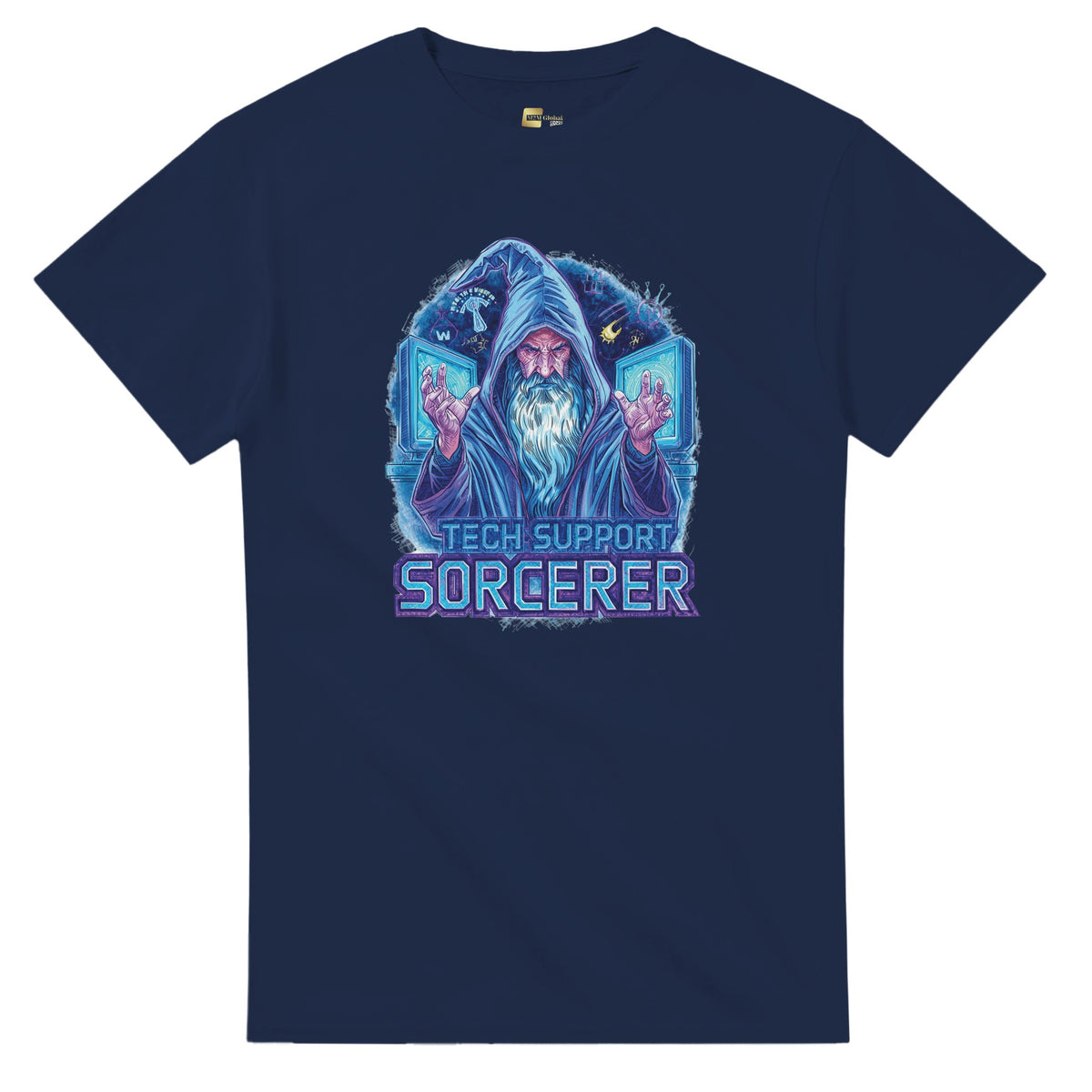 Tech Support Sorcerer graphic design on a Heavyweight T-shirt
