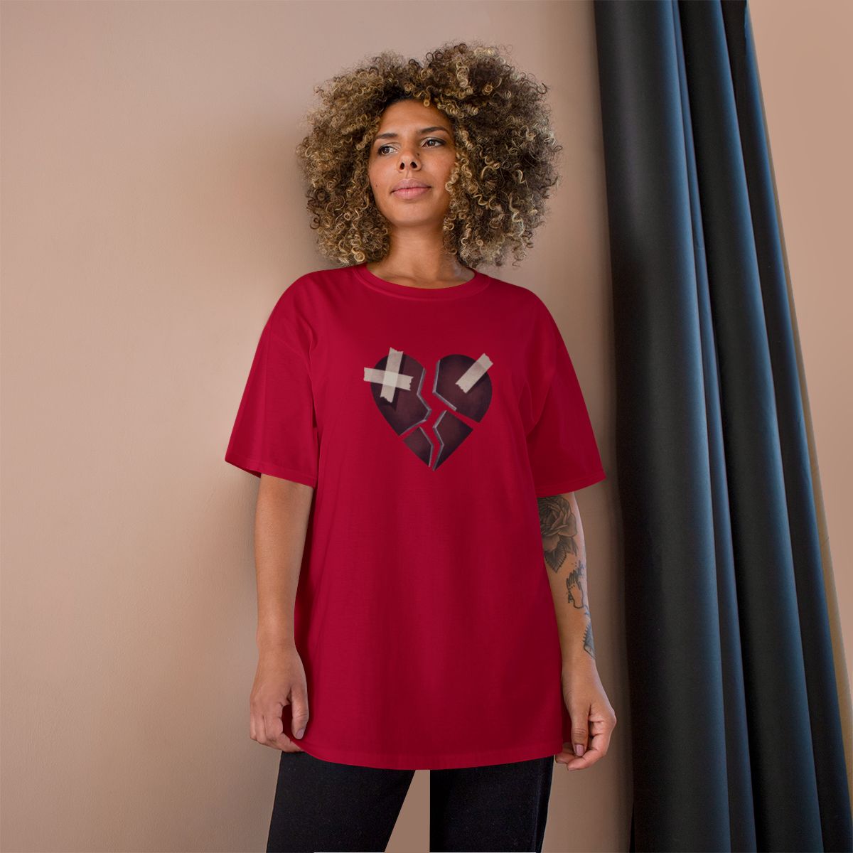 Cool Graphic Broken Heart Design Tee Shirt