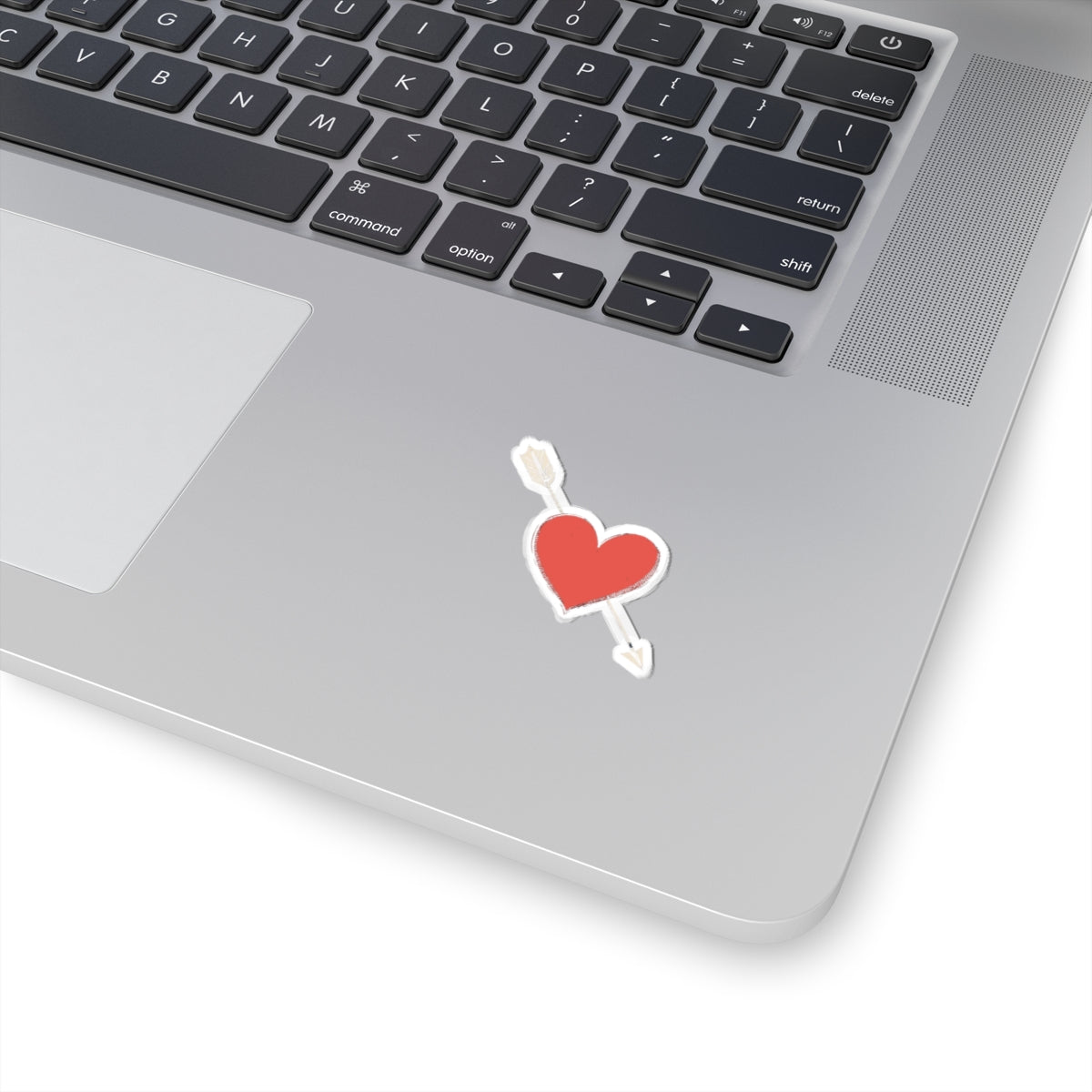 Red Heart and Arrow Sticker for Laptop or Notebook