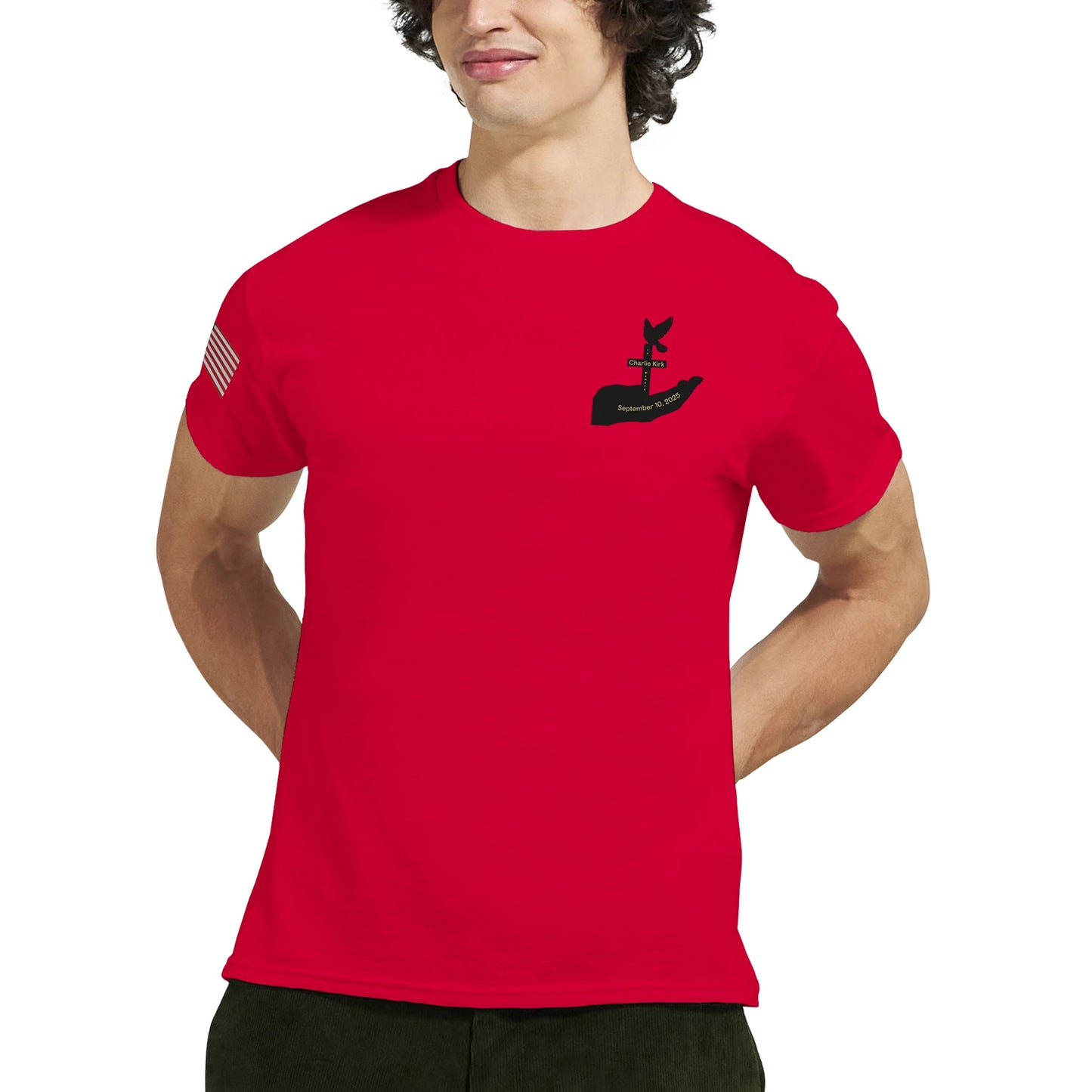Charlie Kirk 'Memorial' on a Heavyweight Crewneck T-Shirt