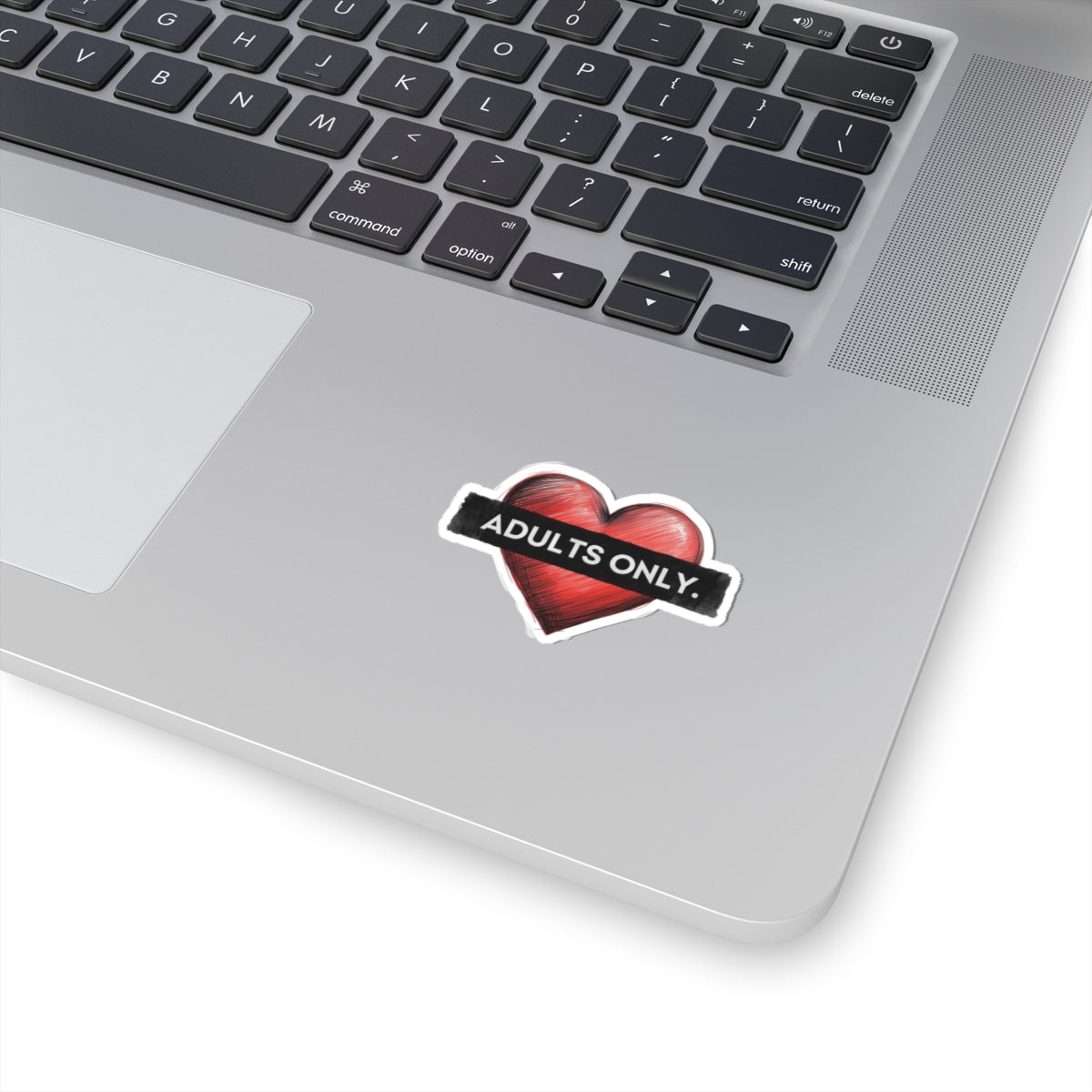 Adults Only Heart Shaped Sticker for Laptops and More