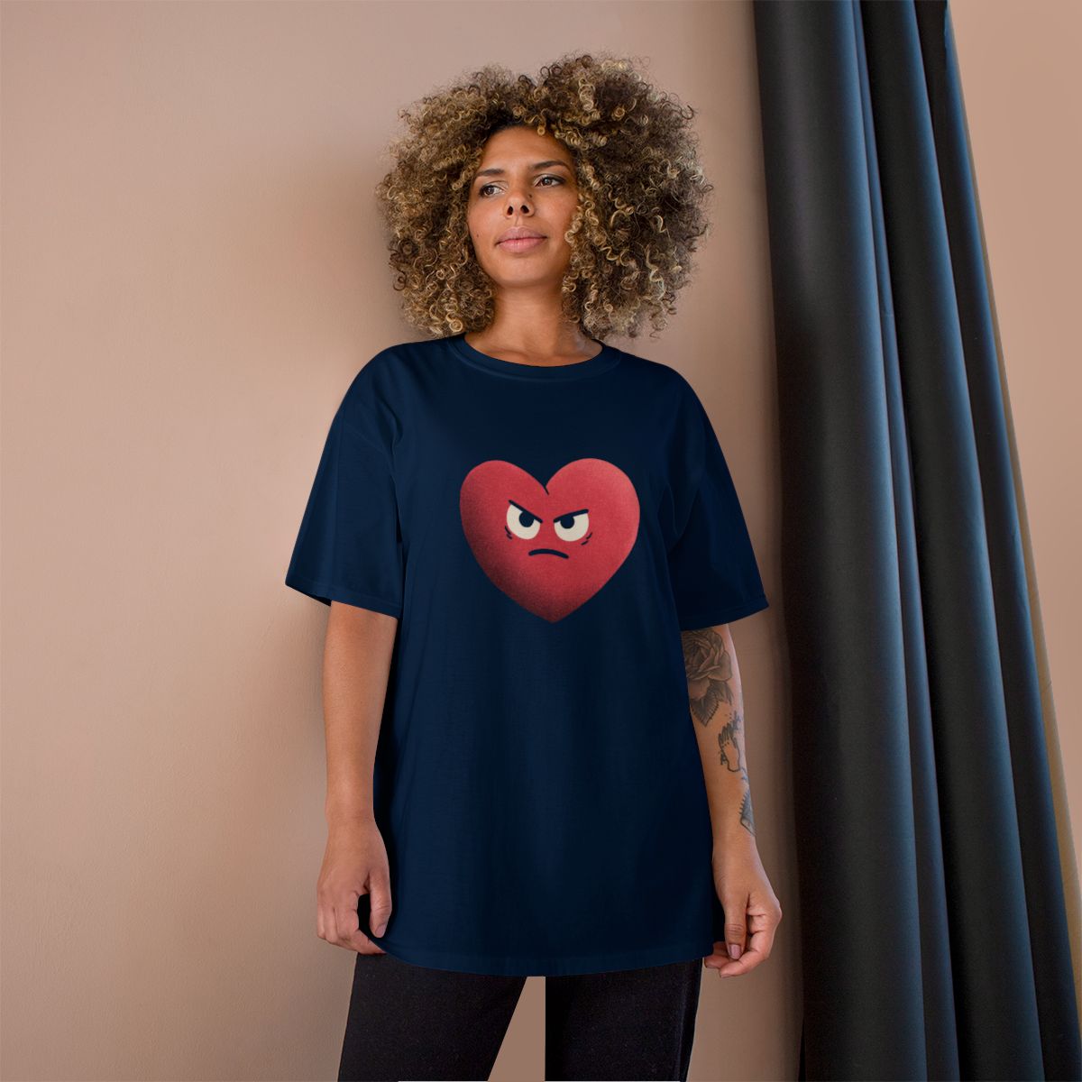 Angry Heart Face Graphic Print T-Shirt Product