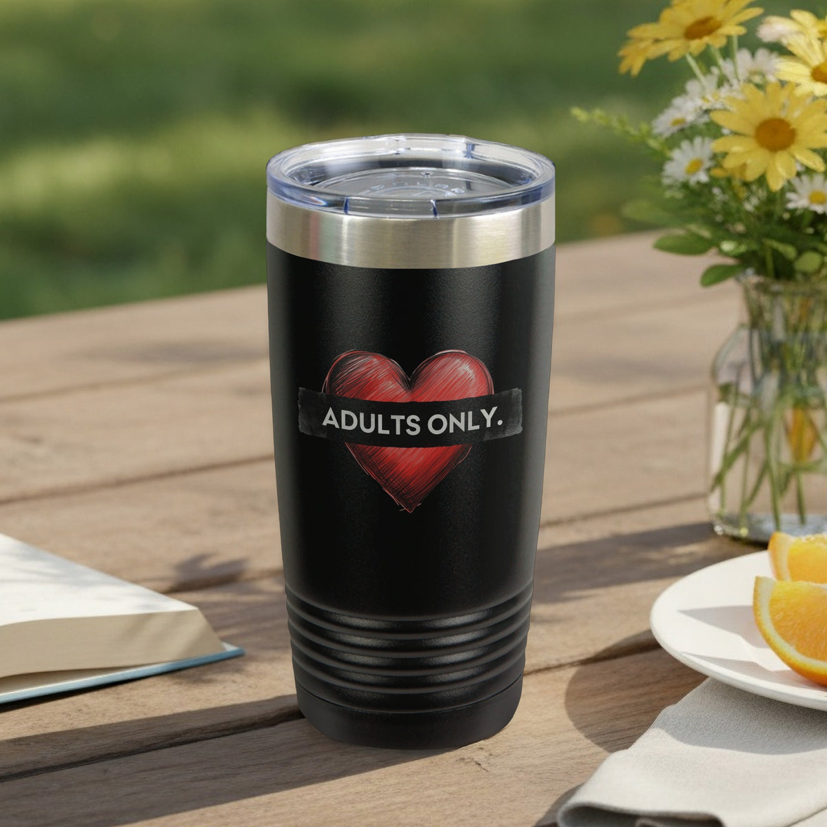 Adults Only Heart Design Drinkware for Mature Users
