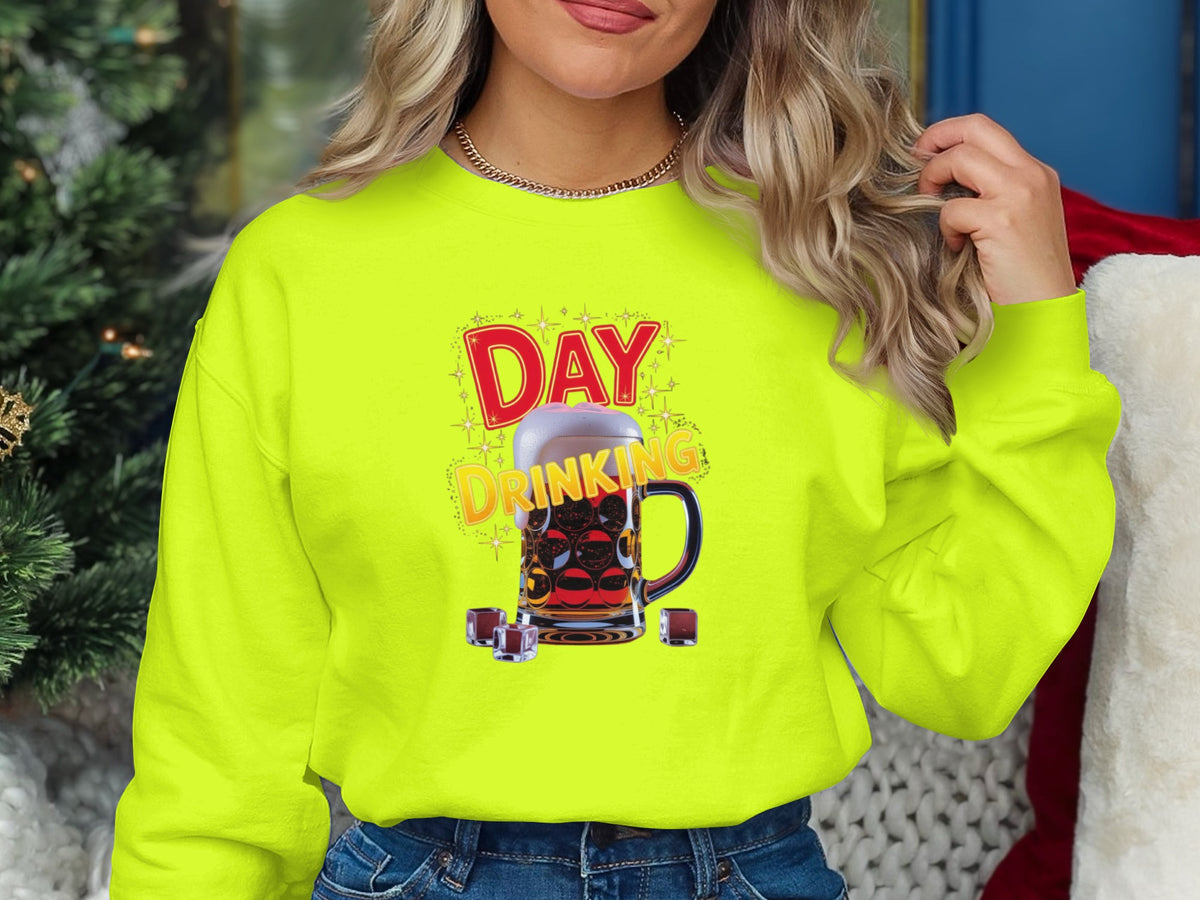 Day Drinking Beer Stein Fun Neon Yellow Sweatshirt product type
Day Drinking,Beer Stein,Sweatshirt,Neon Yellow,Beer Design,Funny Shirt,Drinking Top,Pullover,Crewneck,Graphic Sweatshirt,Casual Apparel,Alcohol Shirt,Bright Yellow,Beverage Wear,Unisex Apparel,Gift Idea,Party Top,Humorous Print,Leisure Style,Fun Apparel