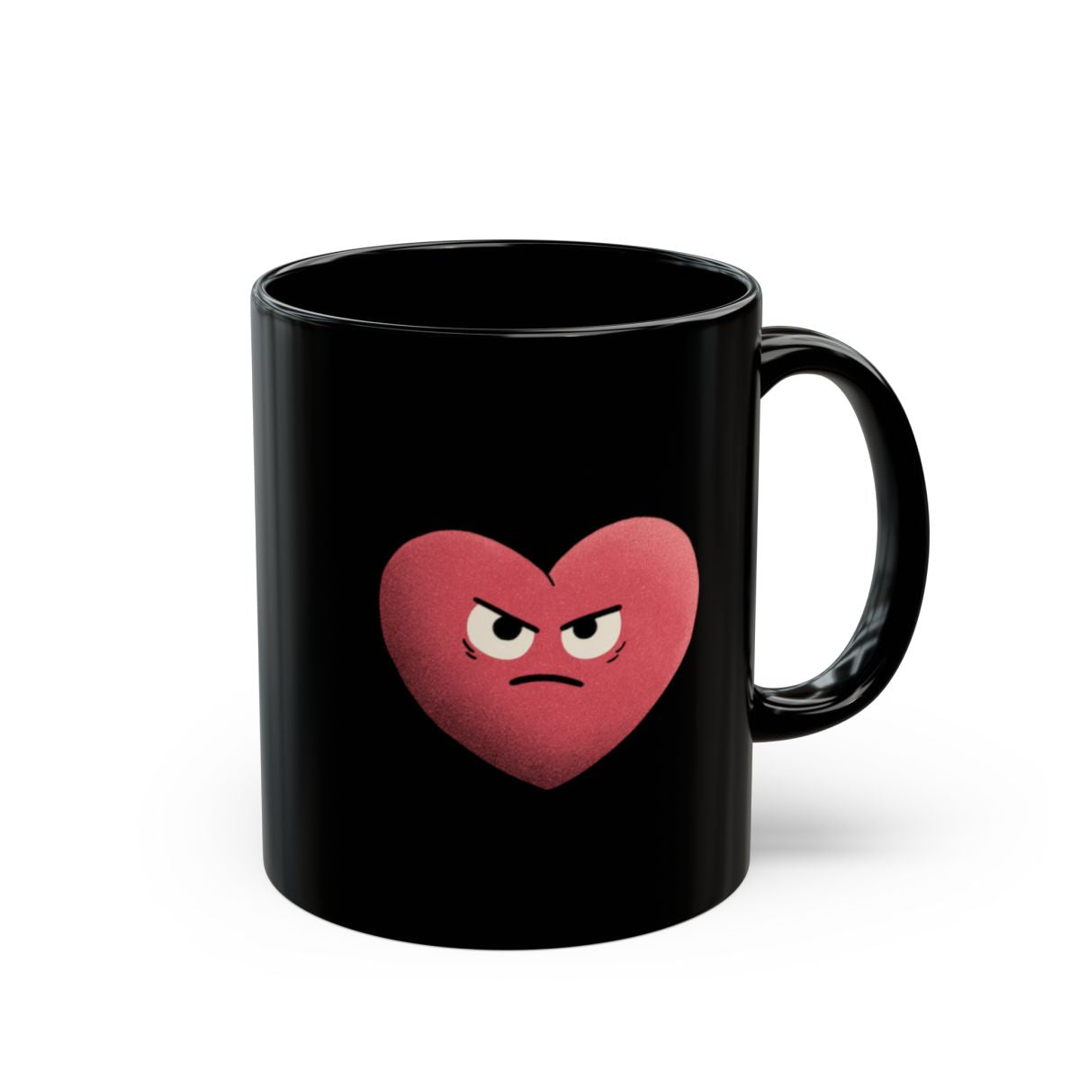 Angry Heart Black Coffee Mug Custom Printed Cup