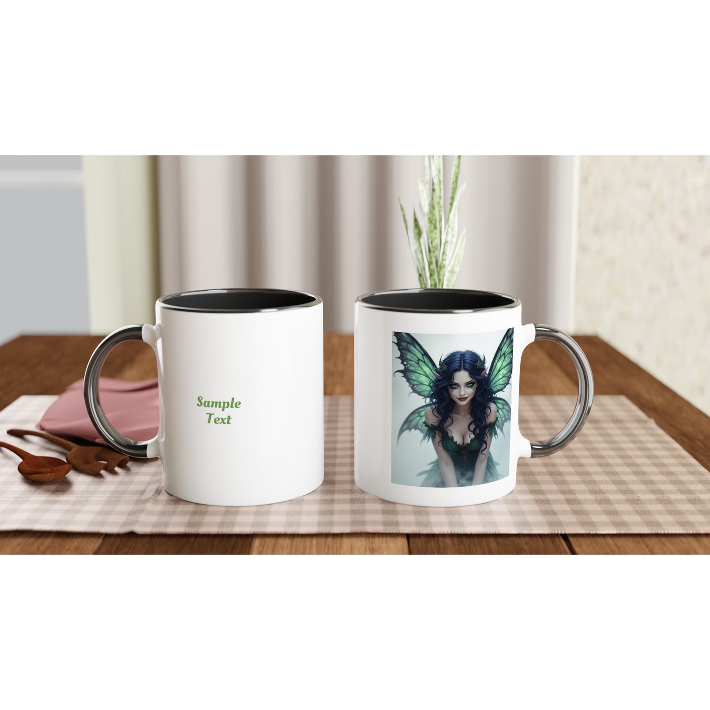 11oz ceramic mug with color inside ethereal fairy personalized