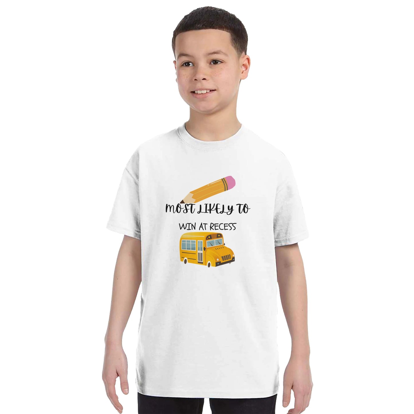 Most Likely To Most Likely To Win At Recess on a heavyweight T-Shirt