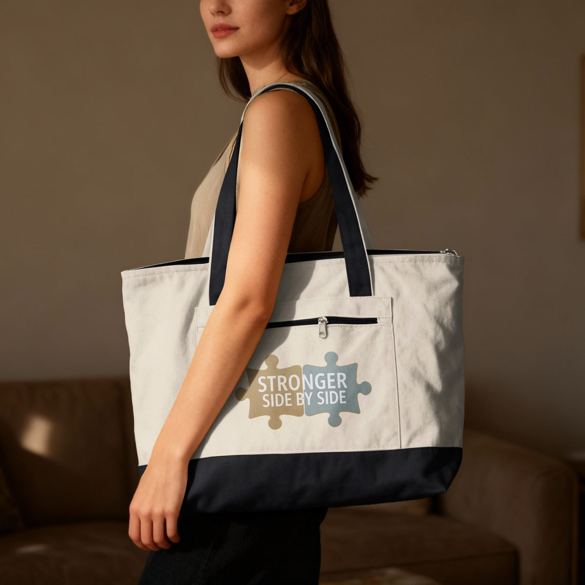 Stronger Side By Side Inspirational Tote Bag