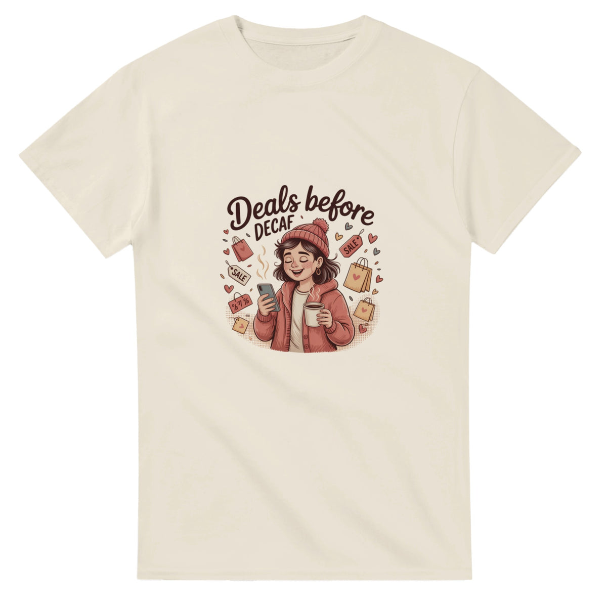 Deals Before Decaf heavyweight t-shirt mockup