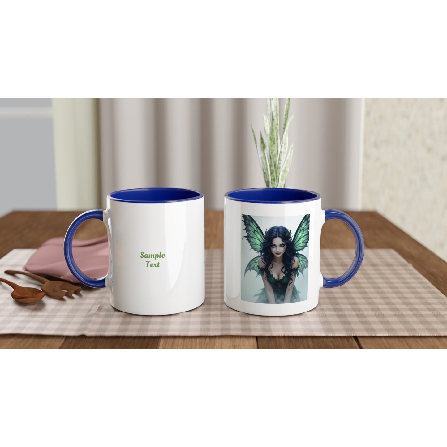 11oz ceramic mug with color inside ethereal fairy personalized