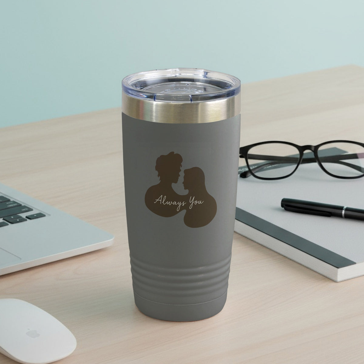 Always You Couple Silhouette Travel Tumbler Cup