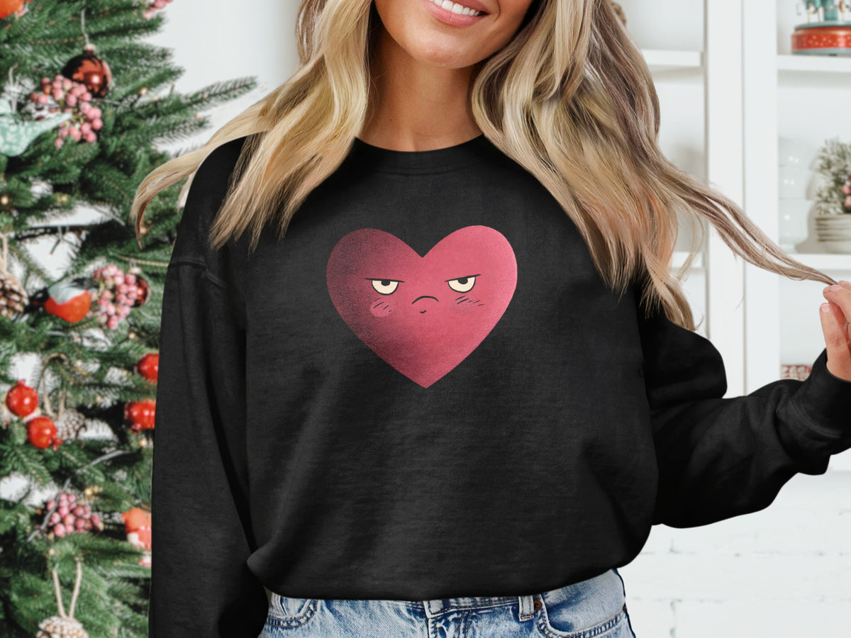 Grumpy Heart Graphic Holiday Sweater Design