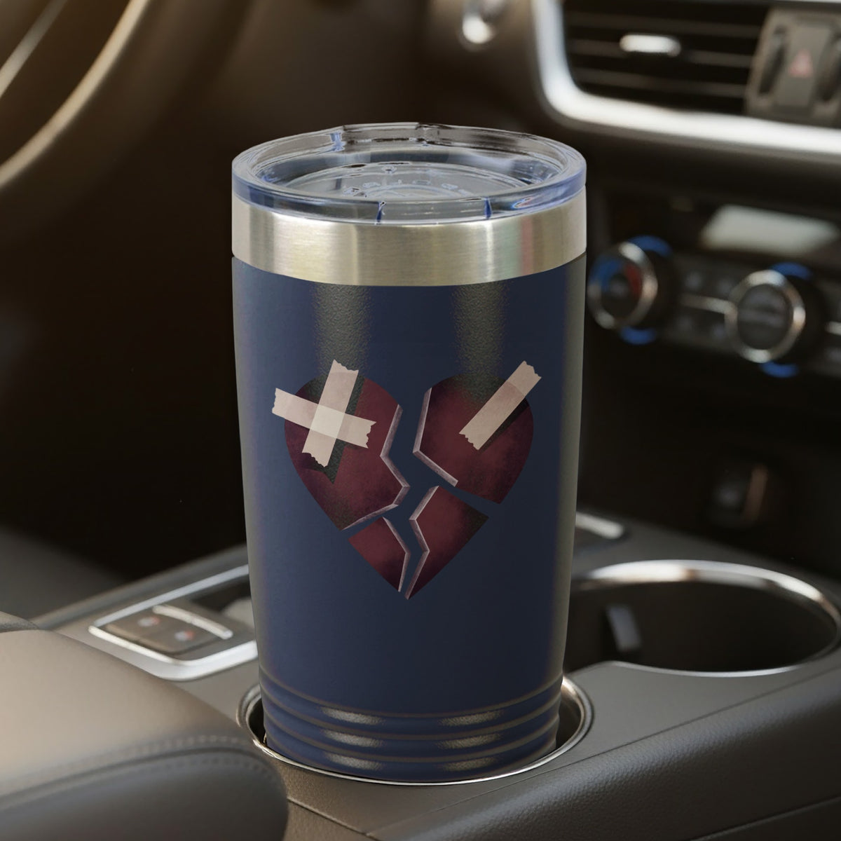 Heartbroken Design Insulated Travel Tumbler Cup