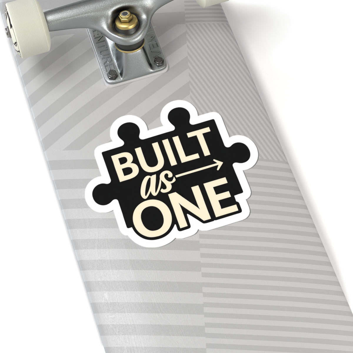 Built As One Skateboard Sticker Bold Design