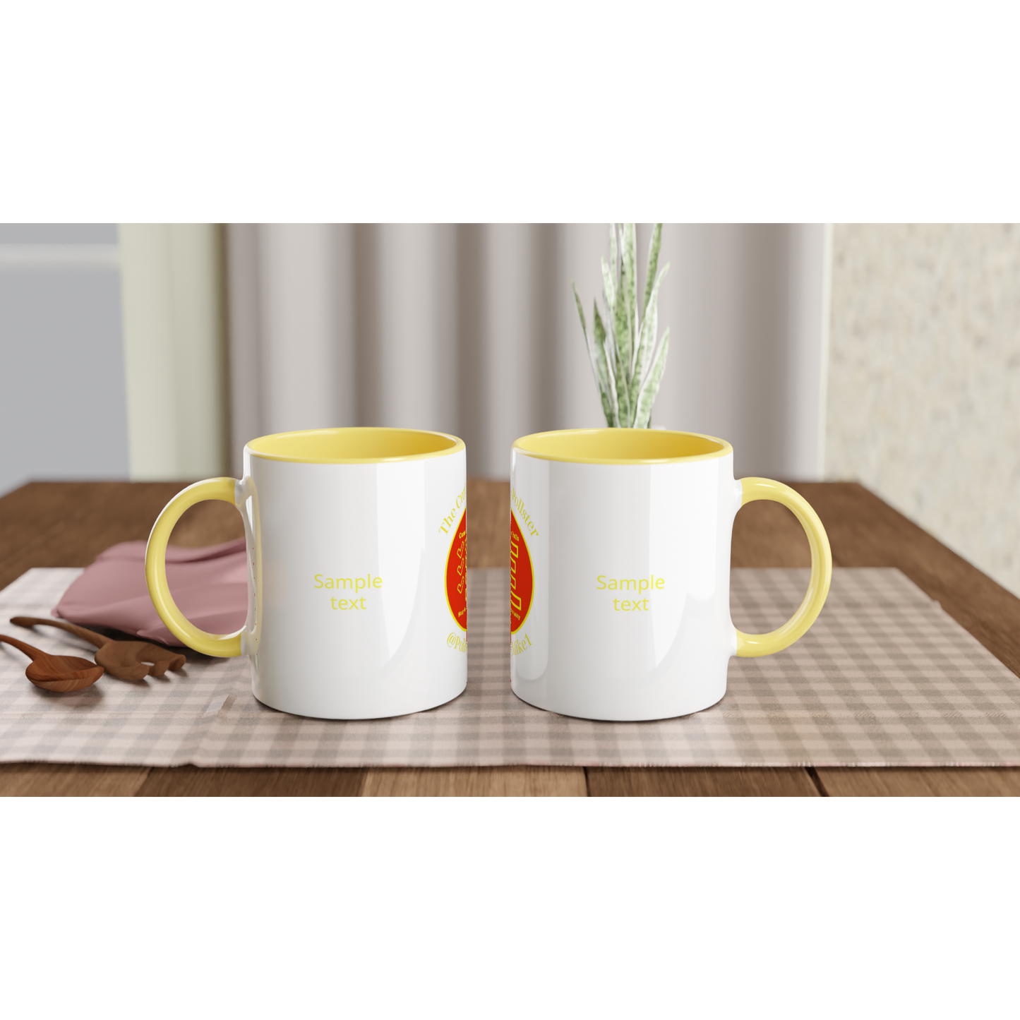 Curious Pollster logo on an 11oz ceramic mug