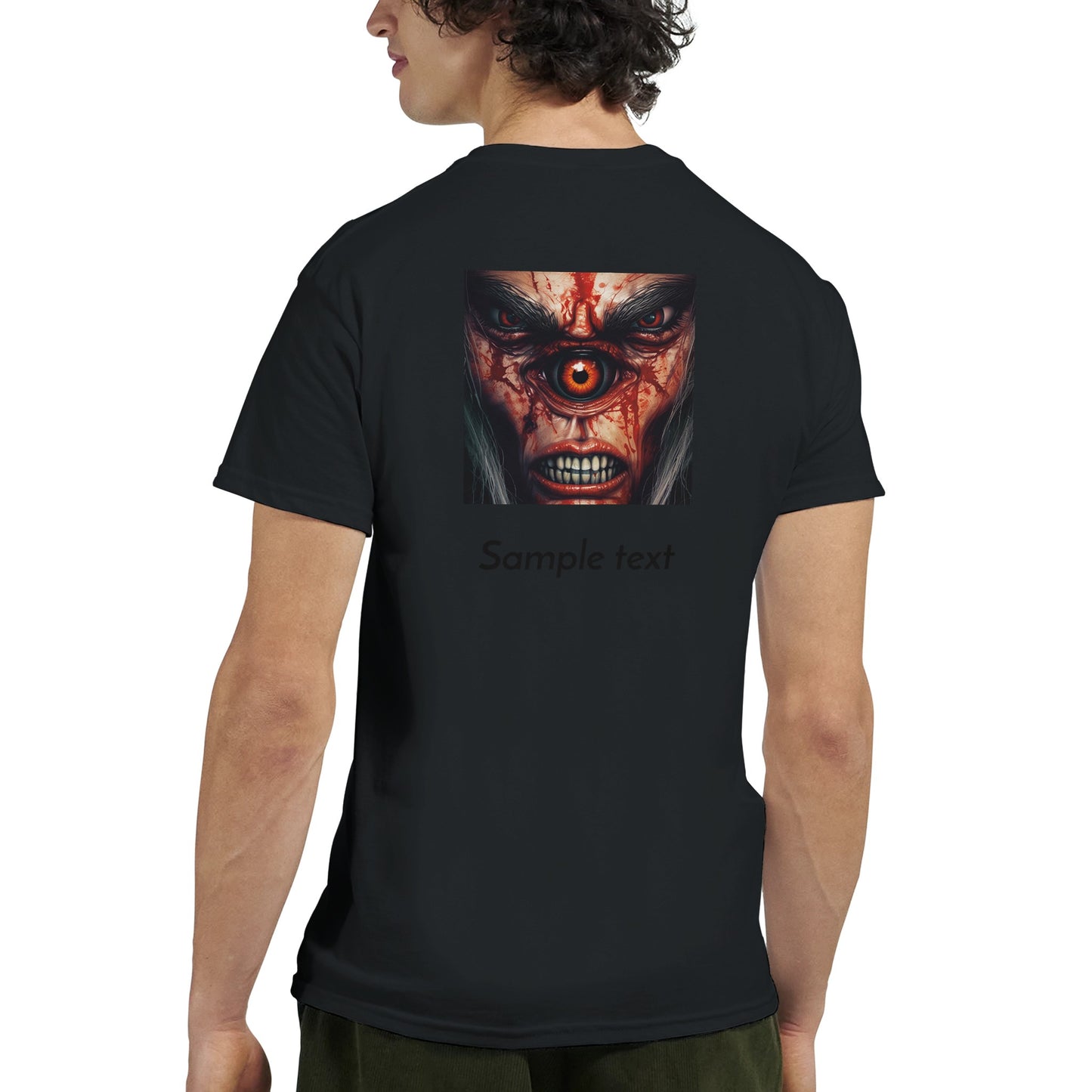 heavyweight crewneck t-shirt angry blood face personalized