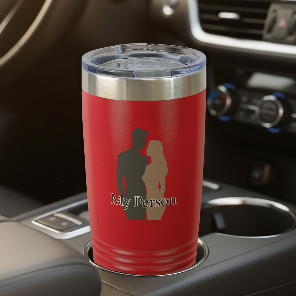 My Person Silhouette Red Travel Tumbler Cup Product