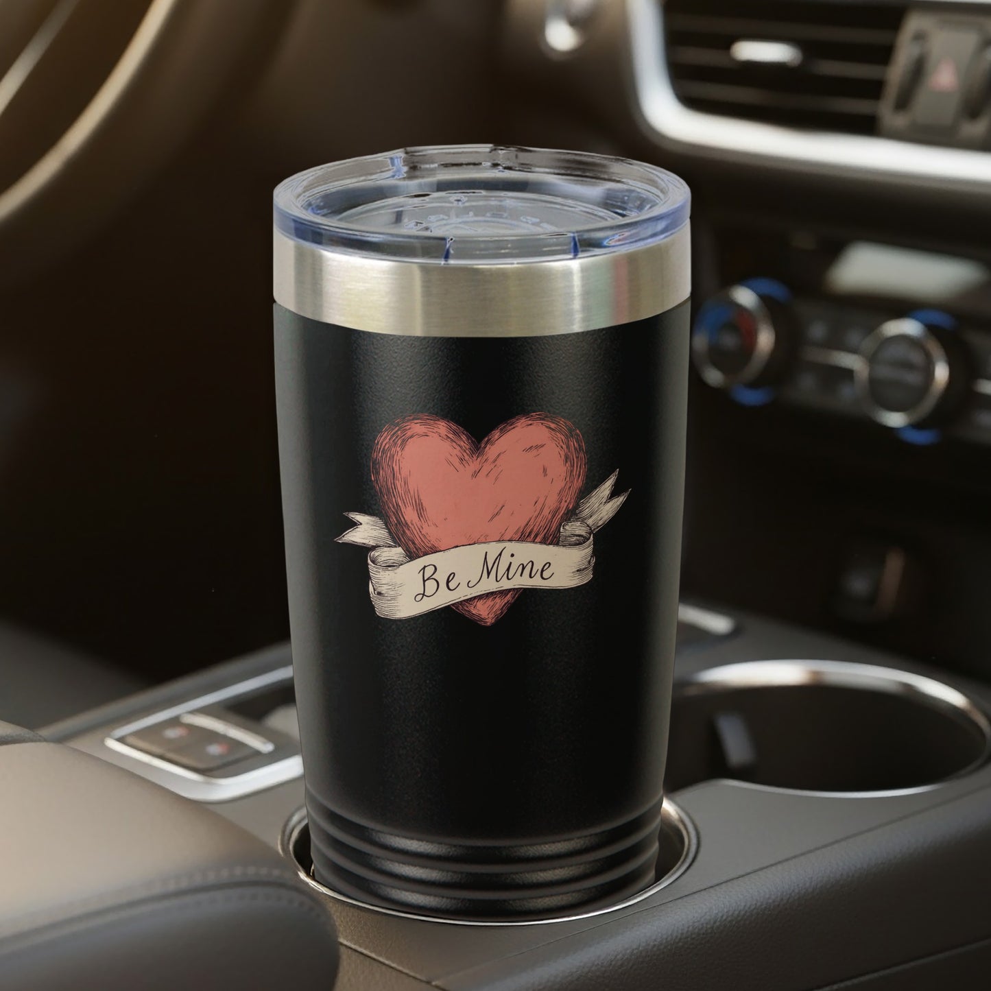 Be Mine Heart Design Travel Tumbler for Valentine's Gift