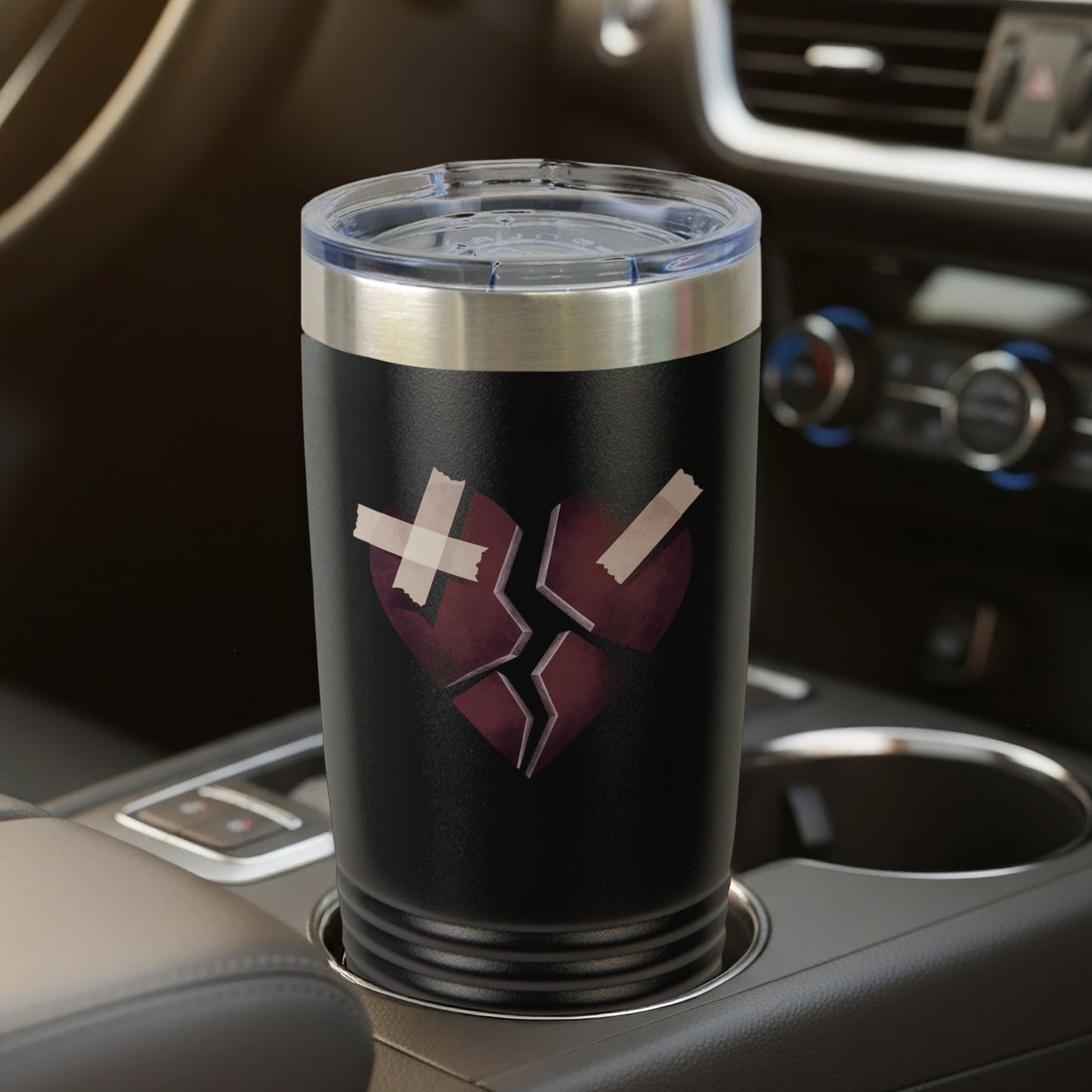 Broken Heart Design Tumbler Cup for Your Favorite Drink