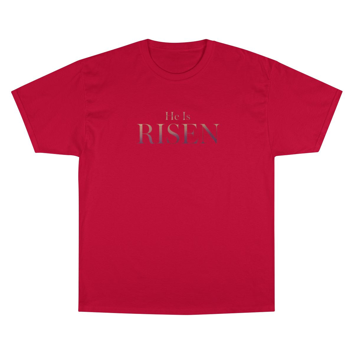 Bold Red He Is Risen faith inspired graphic product type