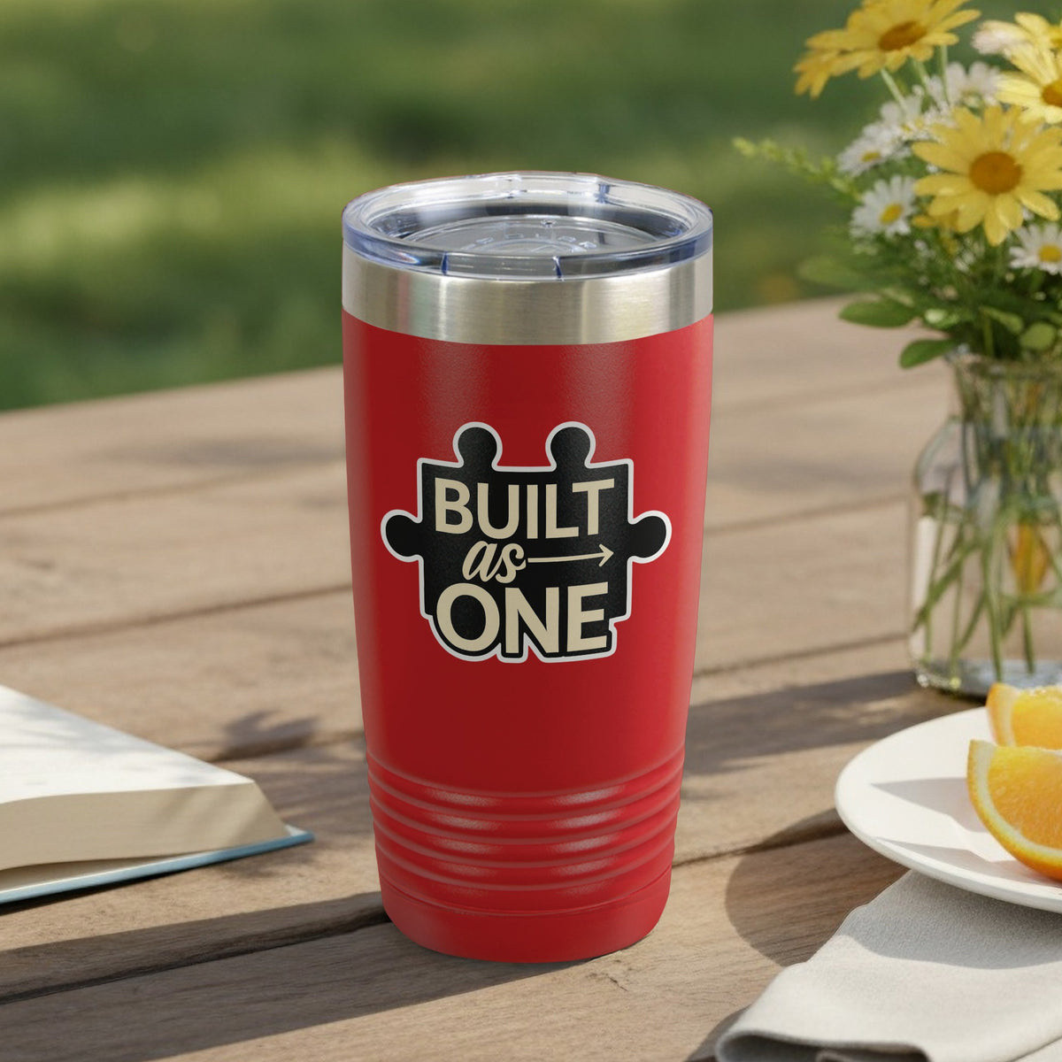 Built As One Travel Tumbler for Hot and Cold Drinks