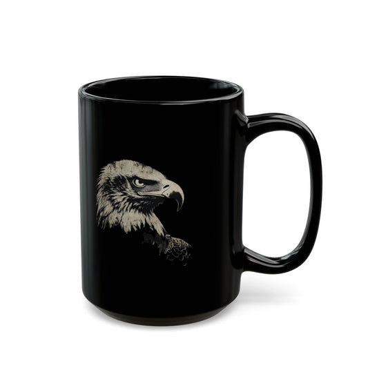 Majestic Eagle Design Black Coffee Mug Perfect for Gifting