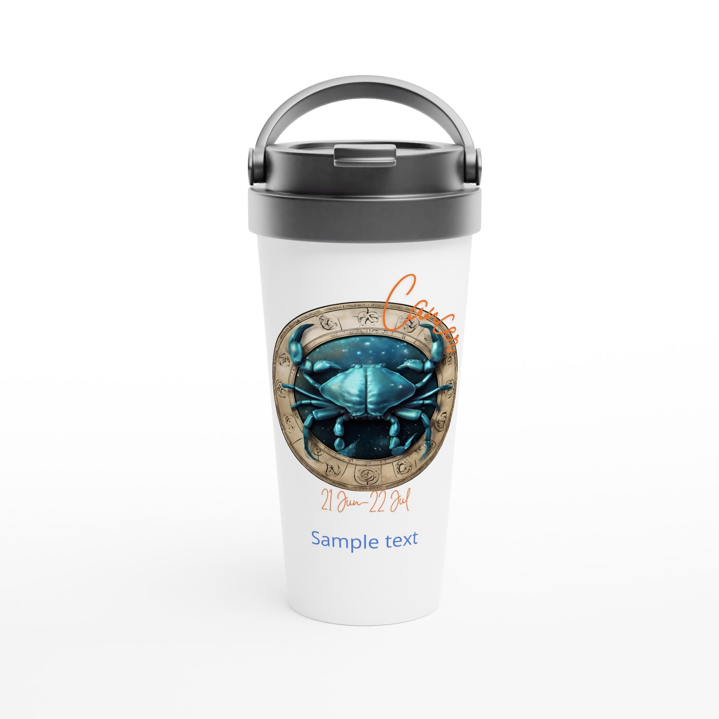 15oz stainless steel travel mug cancer crab personalized