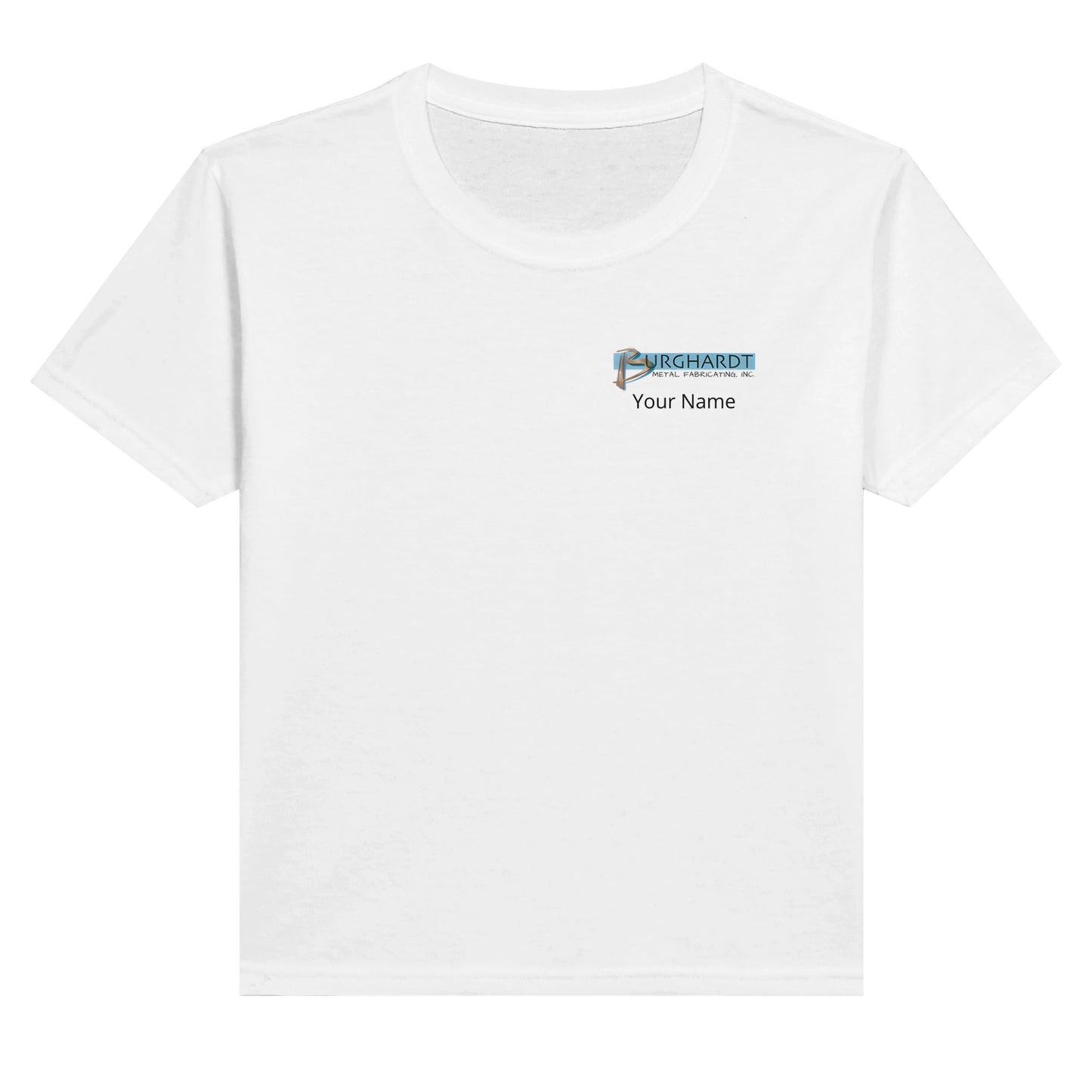 Burghardt Metal Fabricating, Inc., logo on a Polycotton Kids T-shirt