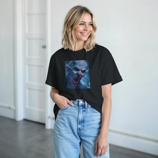 Winter Vampire Fury on a Heavyweight T-shirt