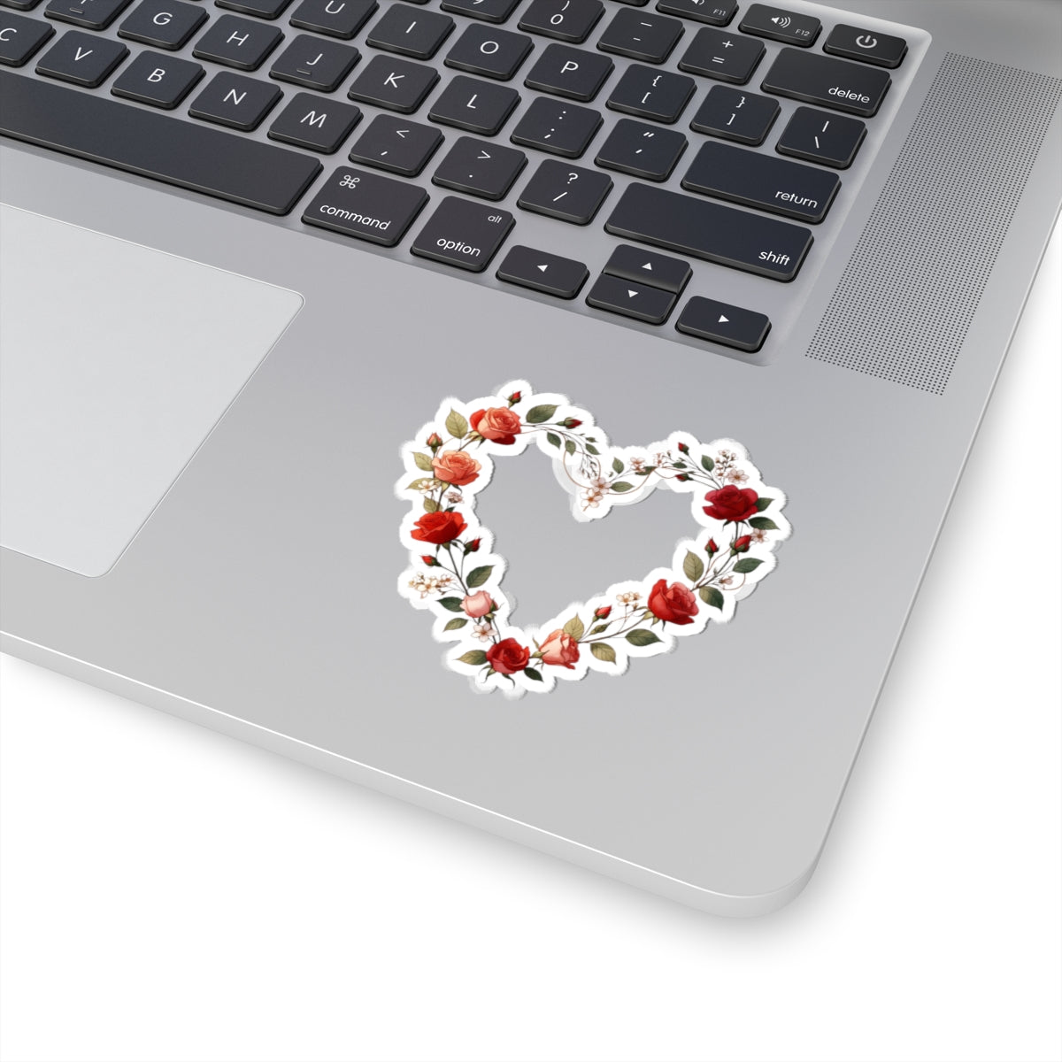 Floral Heart Laptop Sticker for a Charming Aesthetic