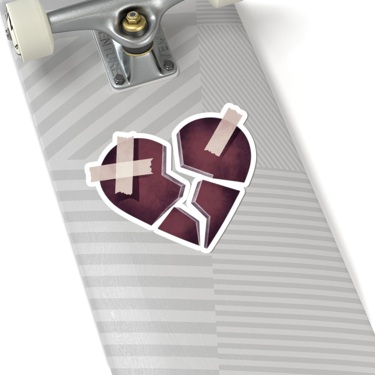 Broken Heart Skateboard Design with Unique Graphic