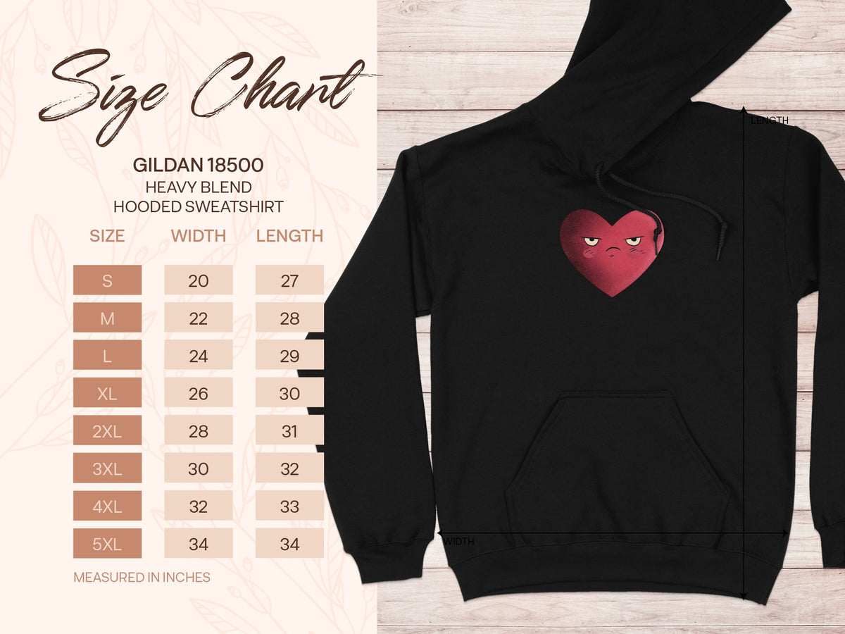 Gildan 18500 Heavy Blend Angry Heart Hoodie
