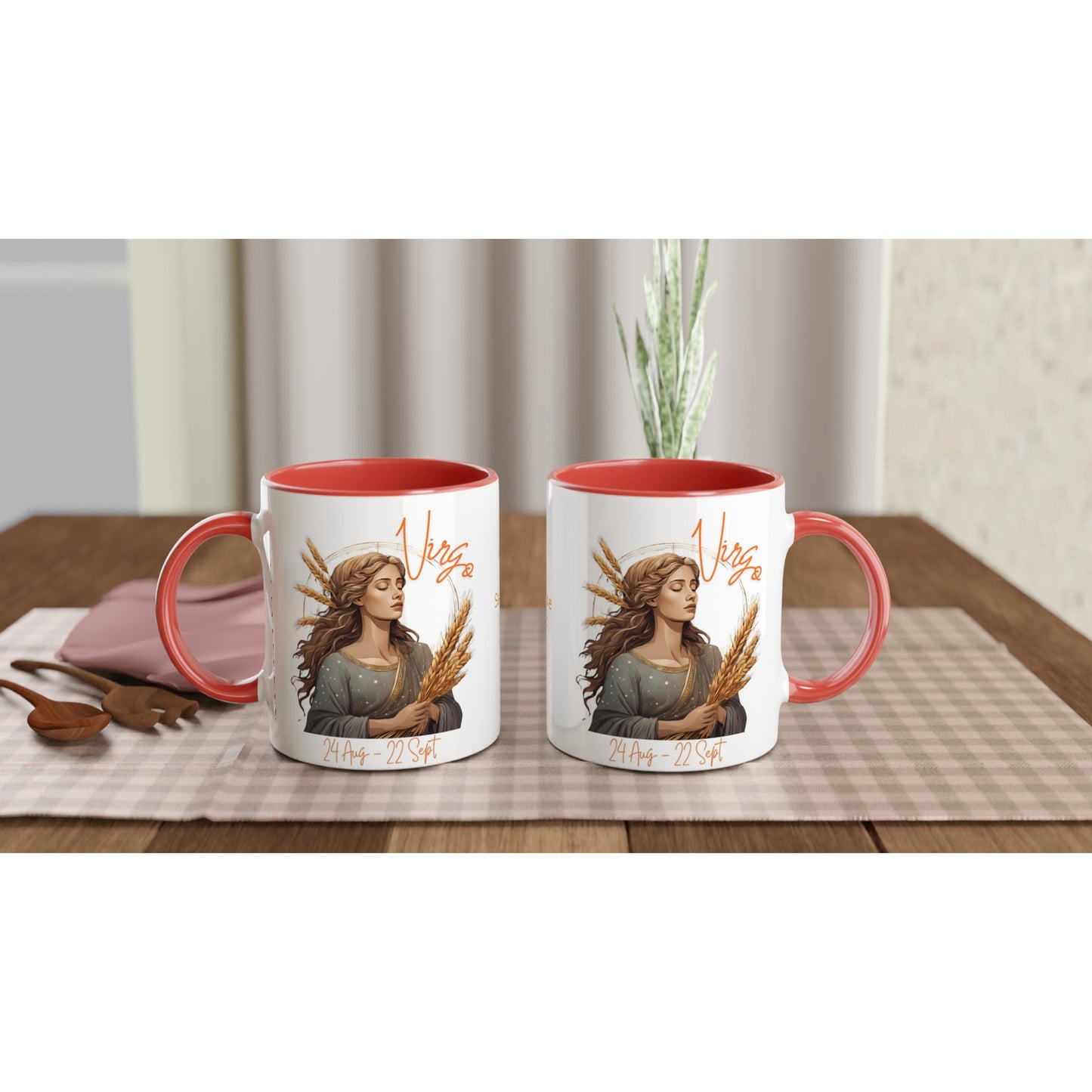 Virgo Harvester on an 11oz Ceramic Mug with Color Inside