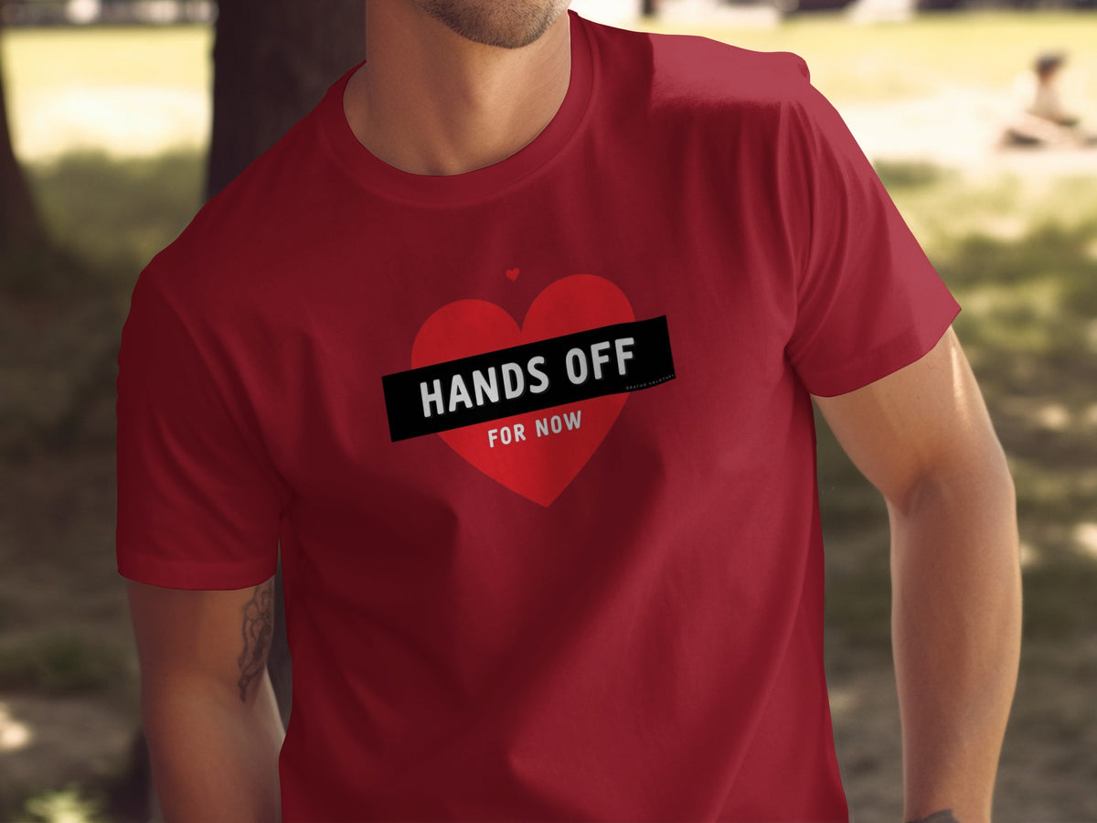 Hands Off For Now Red Heart Graphic T-shirt