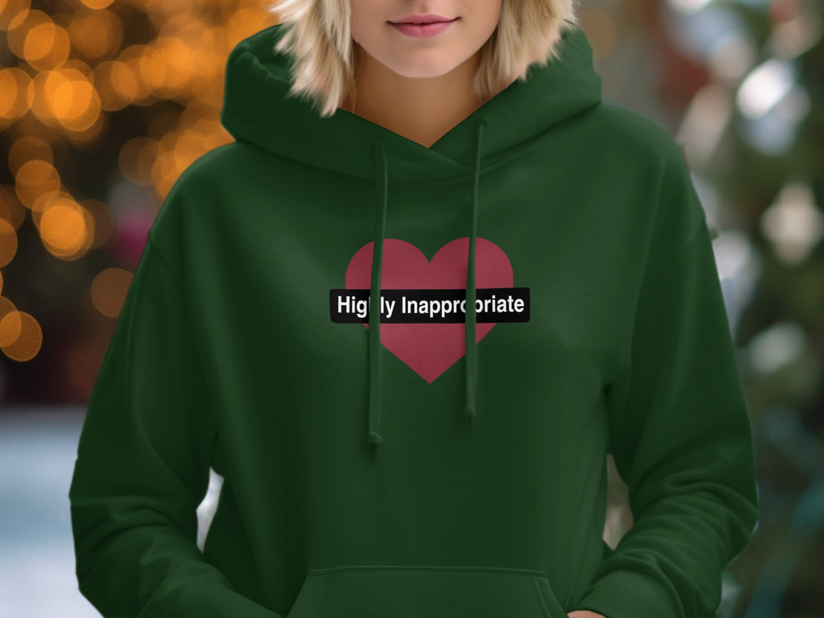 Highly Inappropriate Red Heart Hoodie Sweatshirt