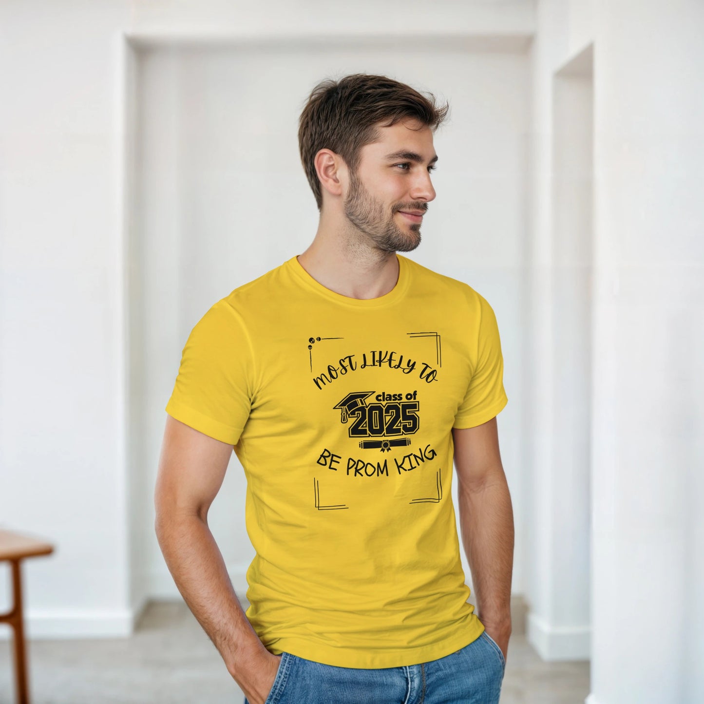 Most Likely To' high school design on a Heavyweight T-shirt