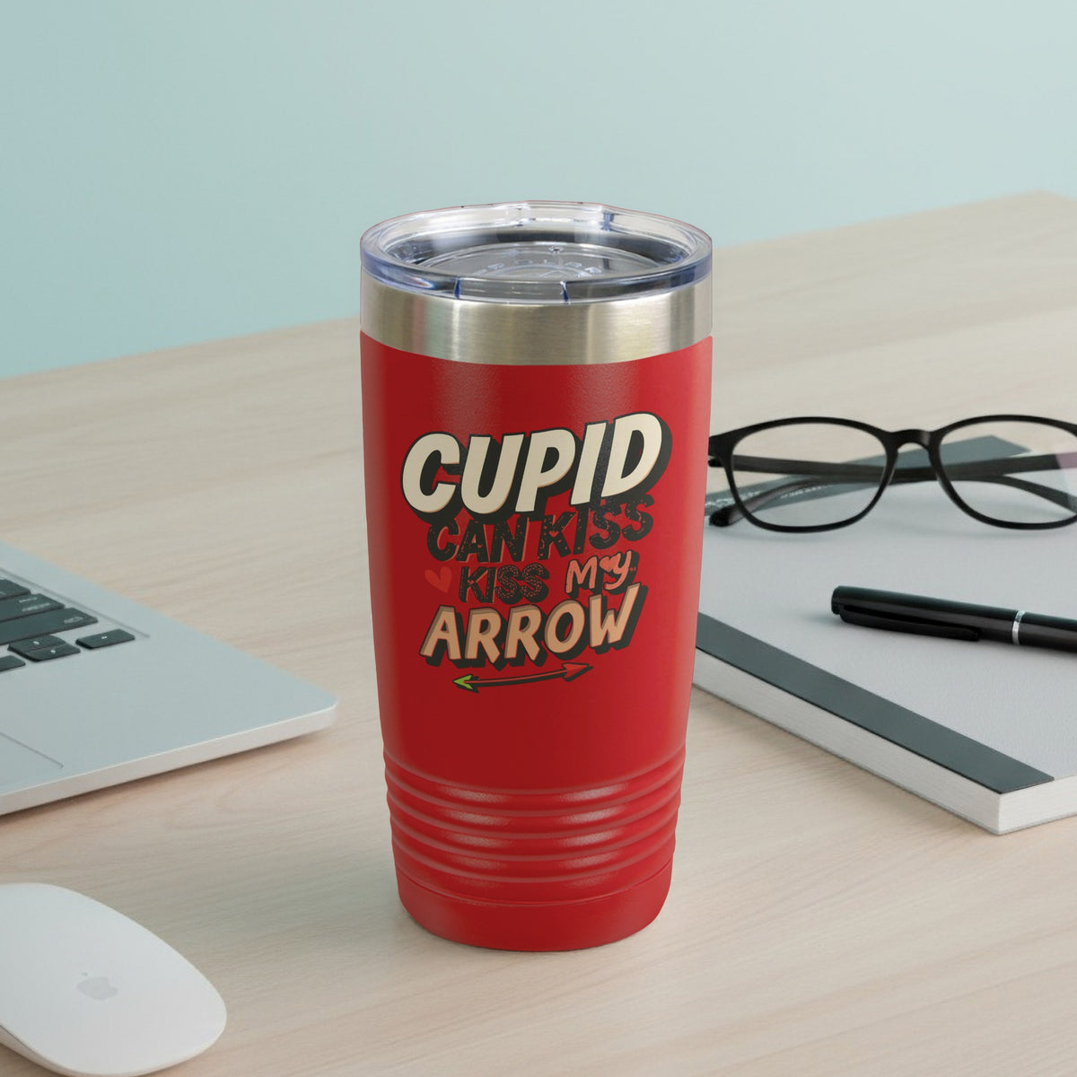Cupid Kiss My Arrow Insulated Tumbler for Coffee Drinks