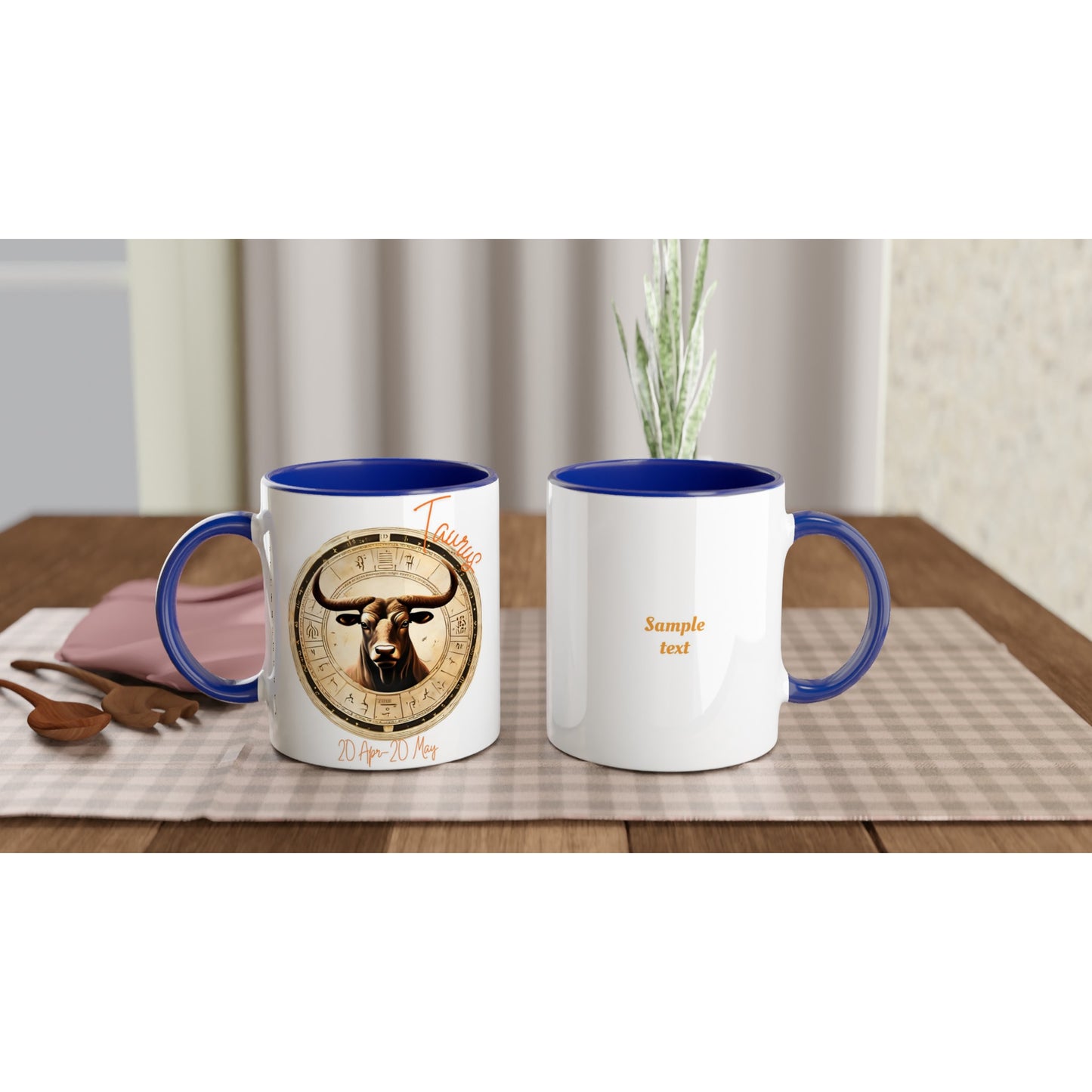 Taurus Bull on an 11oz Ceramic Mug with Color Inside