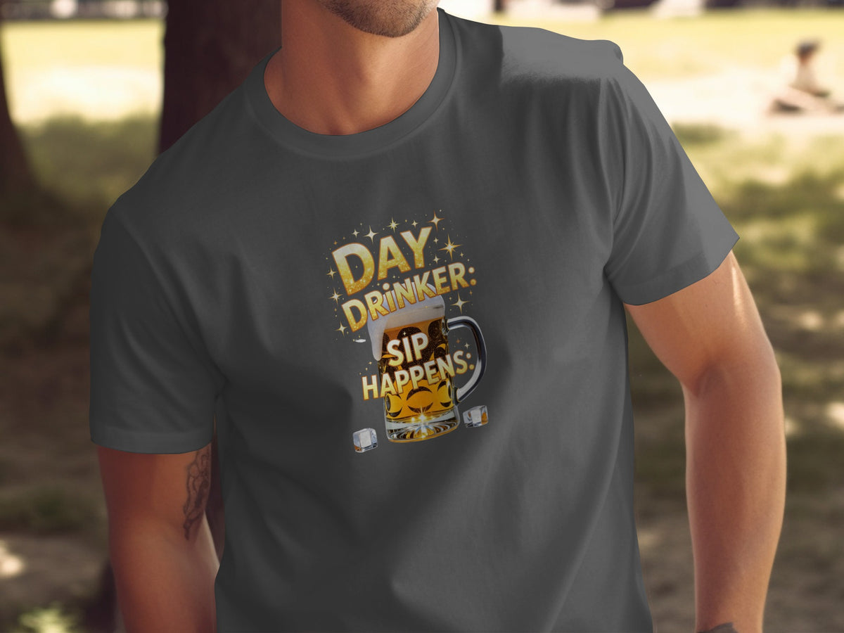 Day Drinker Sip Happens Graphic T-shirt for Casual Days