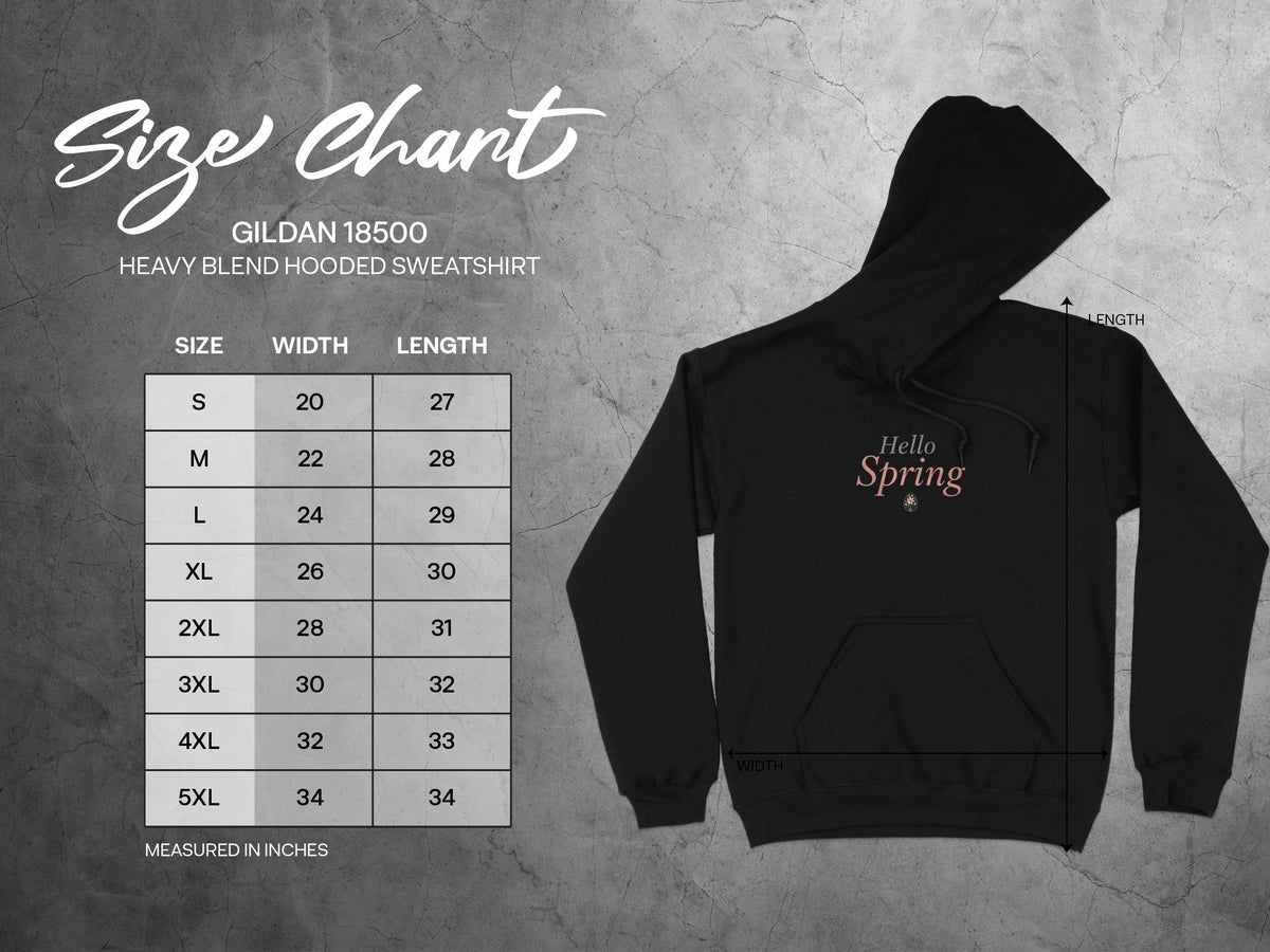 Hello Spring Design Gildan Heavy Blend Hoodie