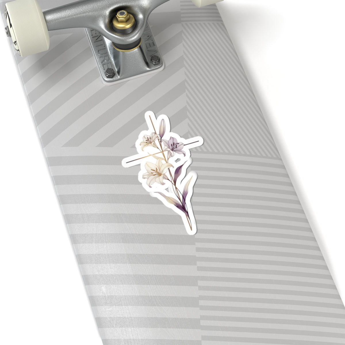 Elegant Lilies Gold Cross Design Decal product type