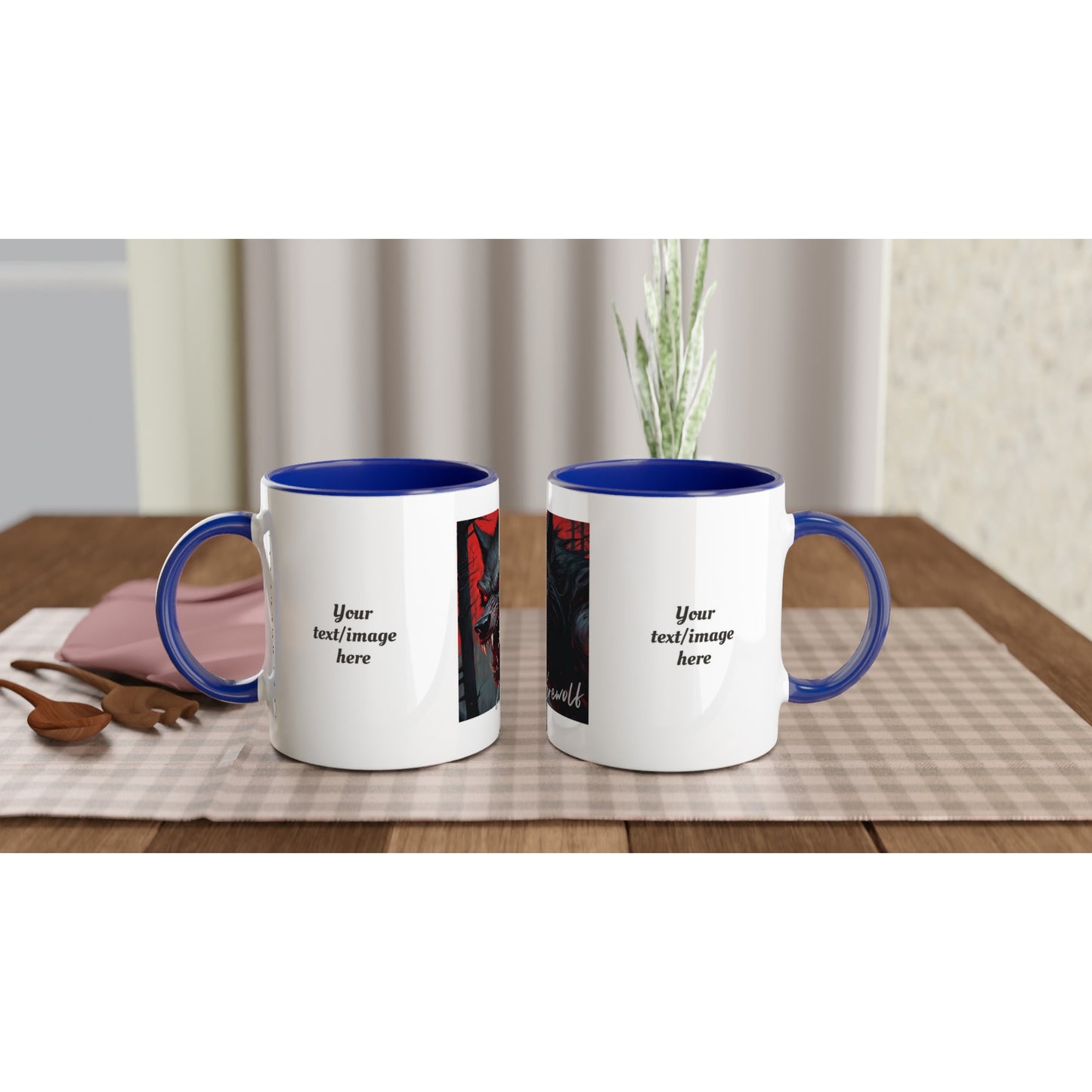 11oz ceramic mug with color inside werewolf snarl personalized