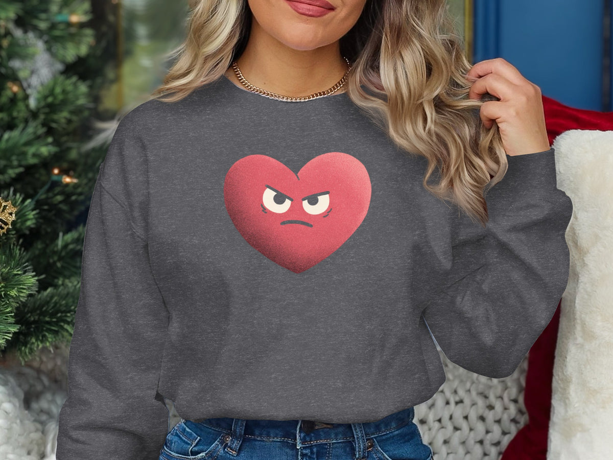 Angry Heart Graphic Long Sleeve Shirt