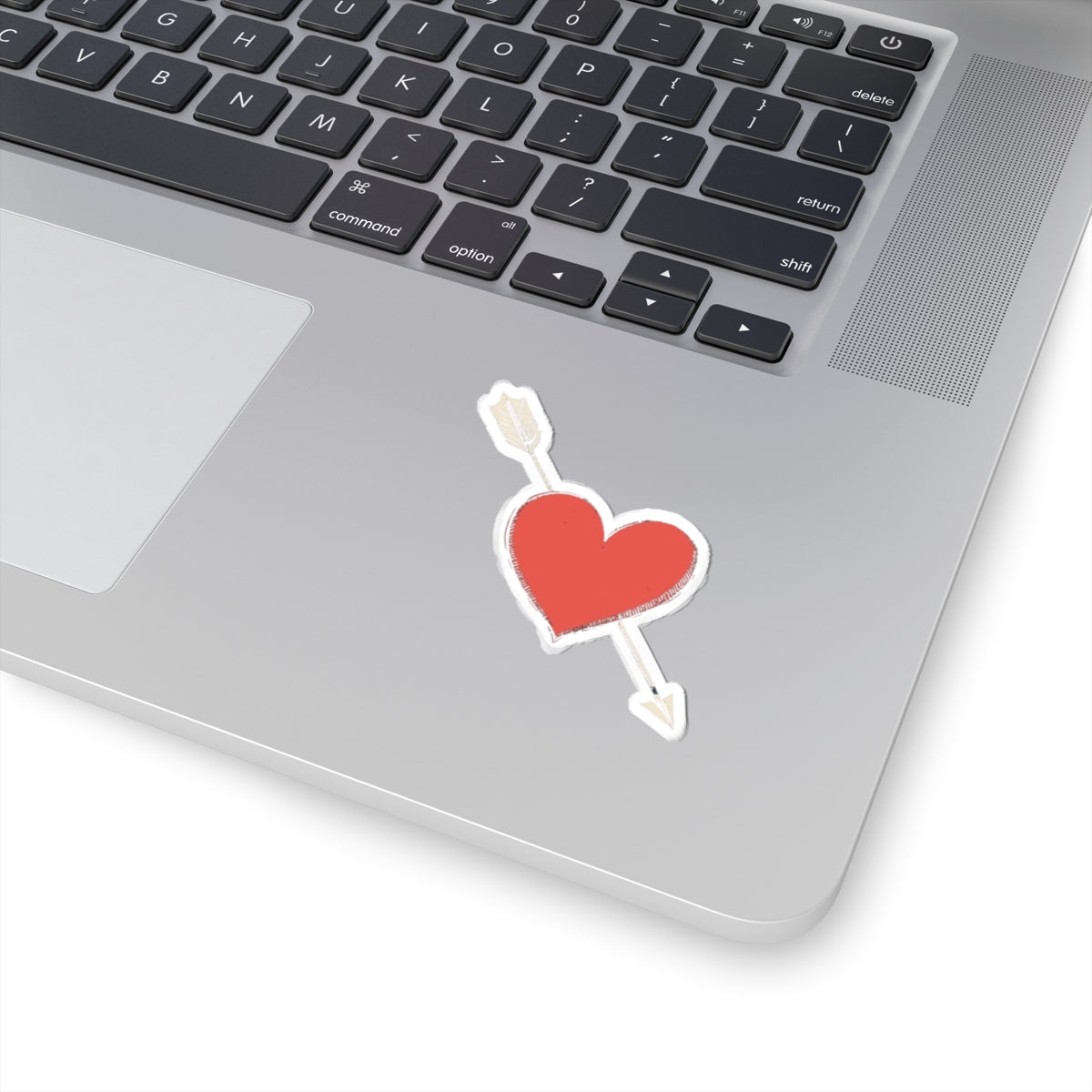 Cute Red Heart With Arrow Laptop Sticker for Valentine